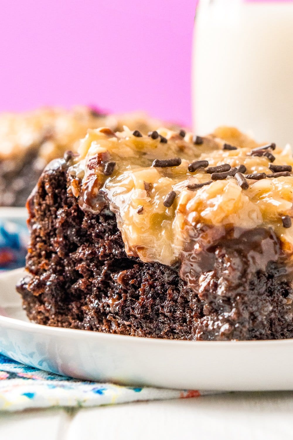German Chocolate Poke Cake