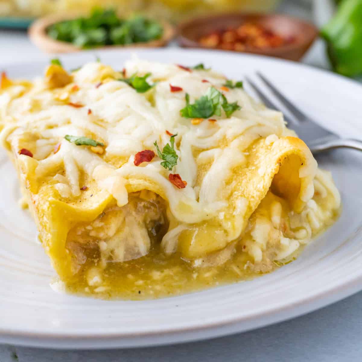 Green Chile Chicken Enchiladas