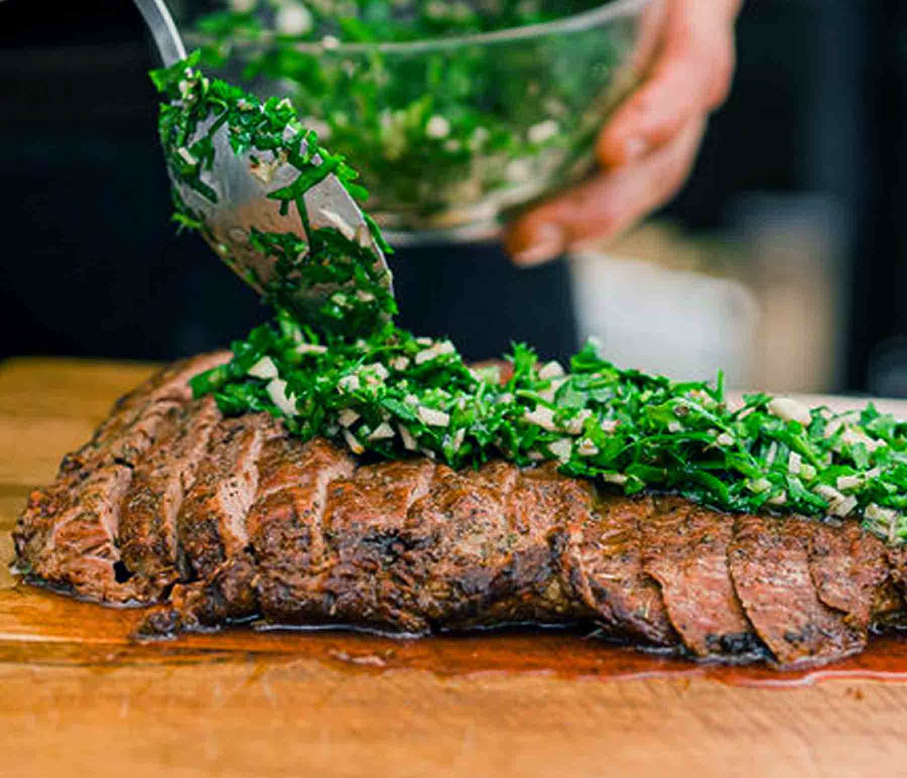 36. Grilled Steak with Chimichurri Recipe