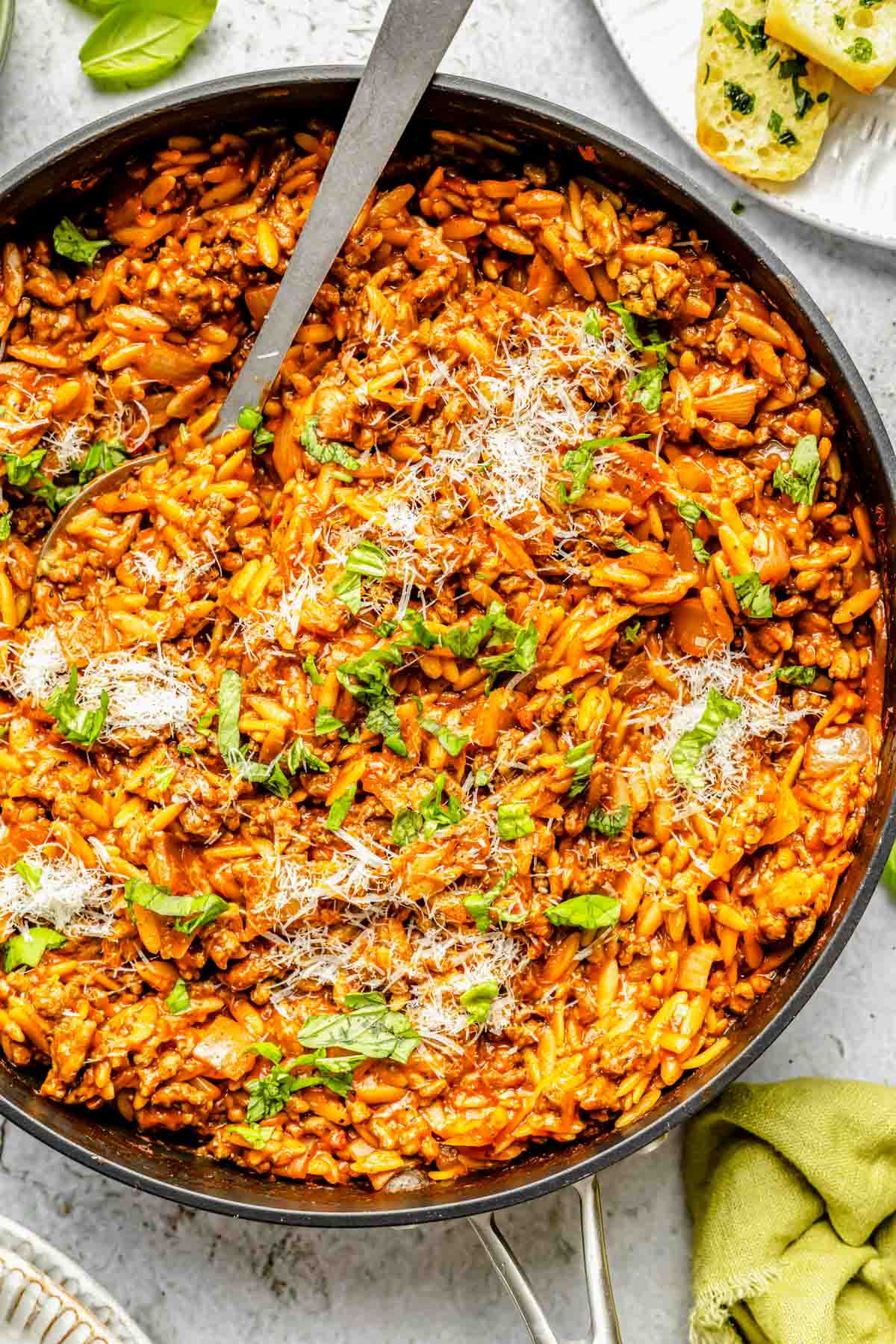 Beef Orzo Skillet