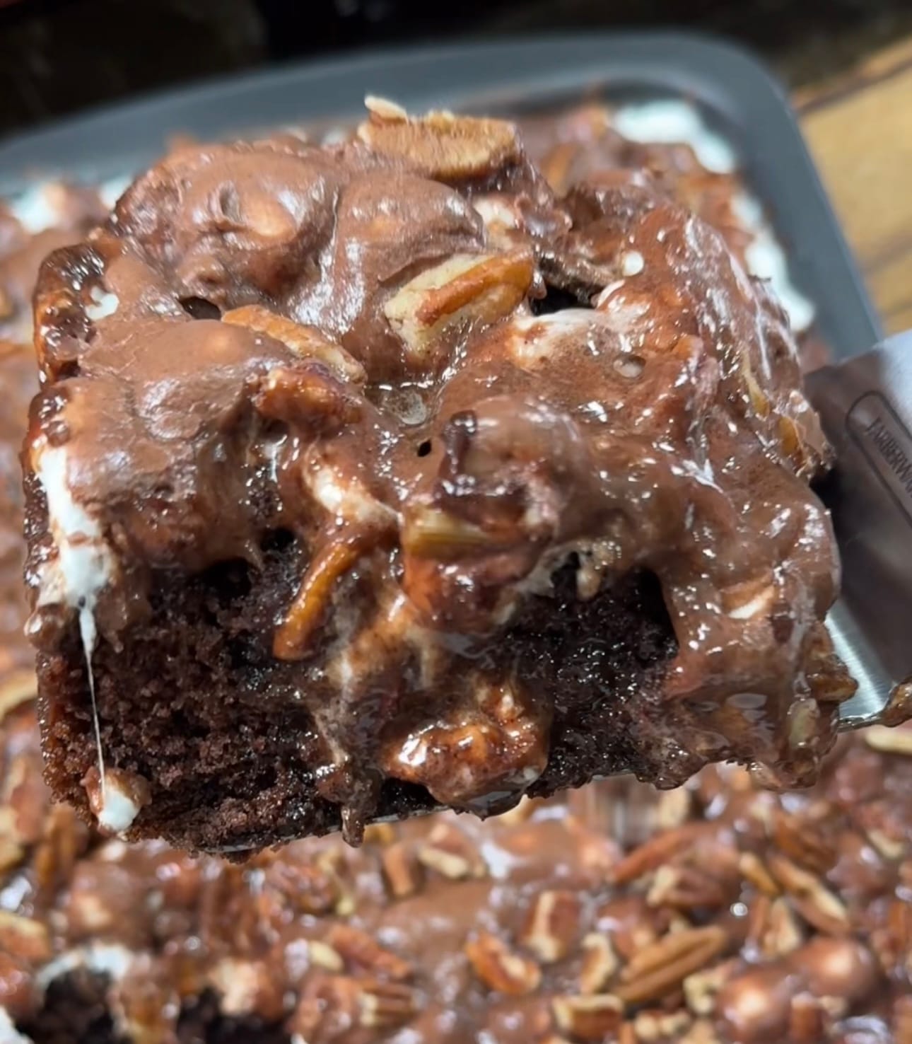 Mississippi Mud Pie Poke Cake