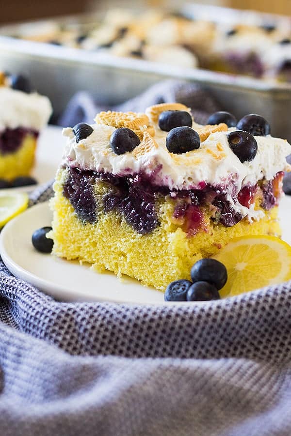Lemon Blueberry Poke Cake