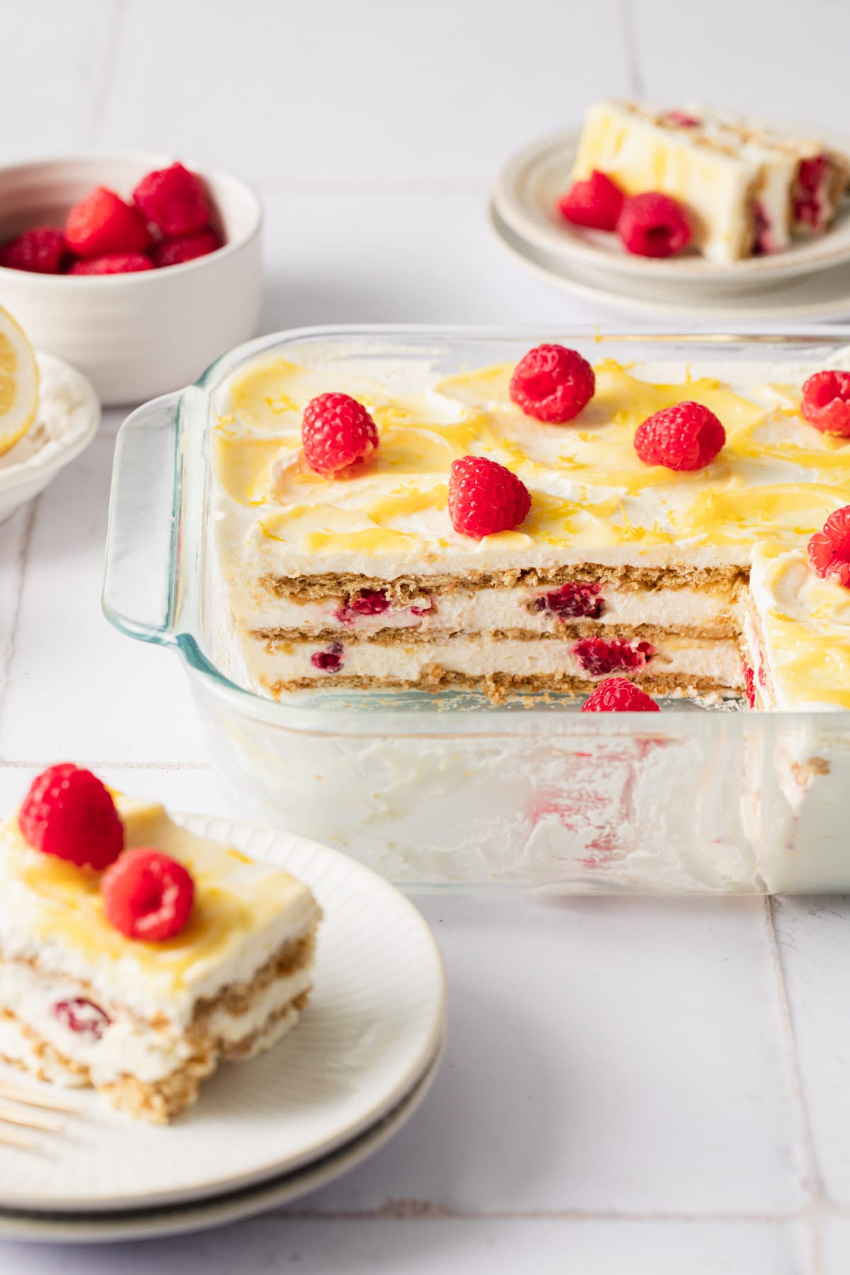 Icebox Cake Lemon Raspberry