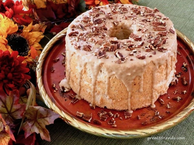 Maple Pecan Angel Food Cake
