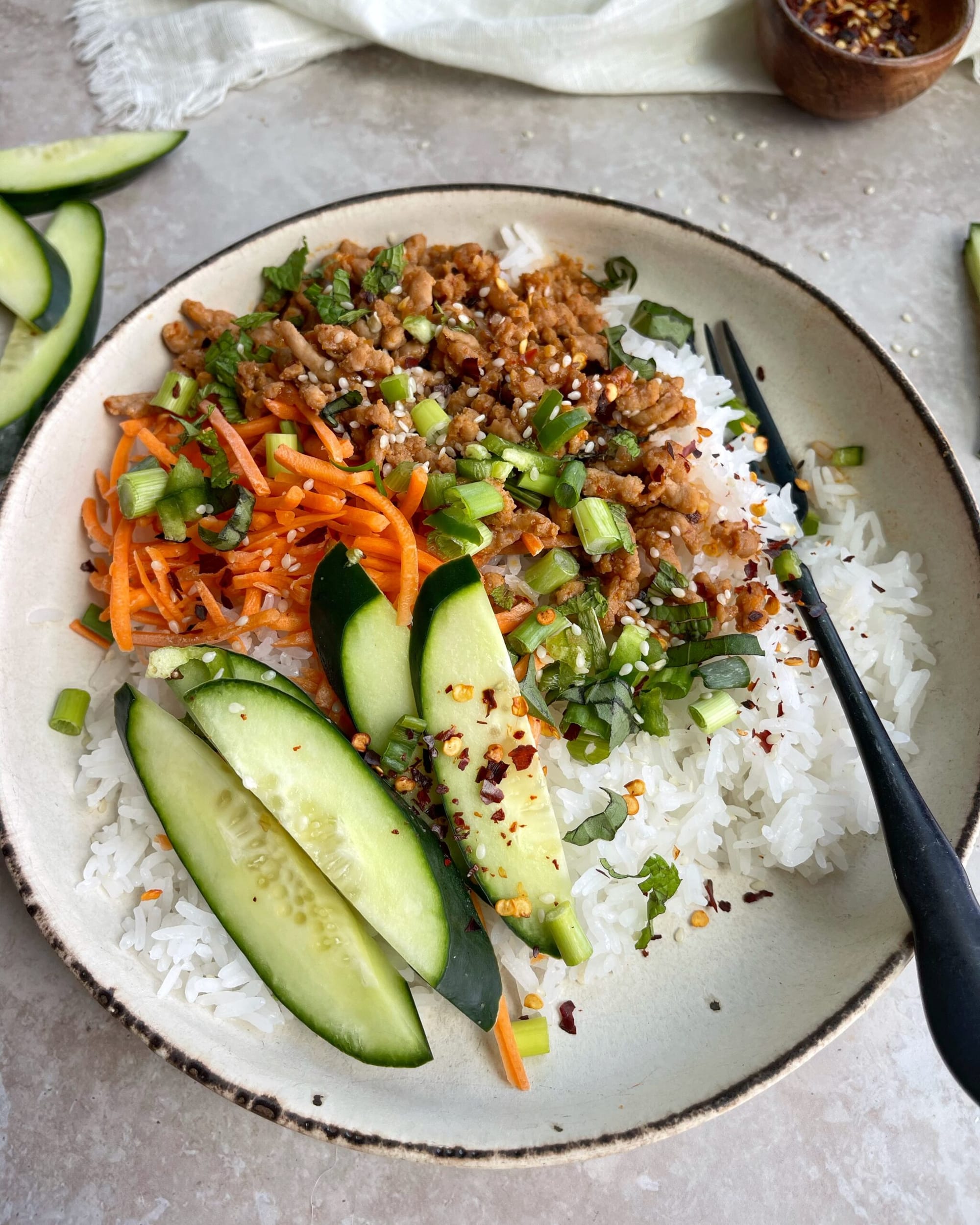 Ground Pork Rice Bowl Recipe