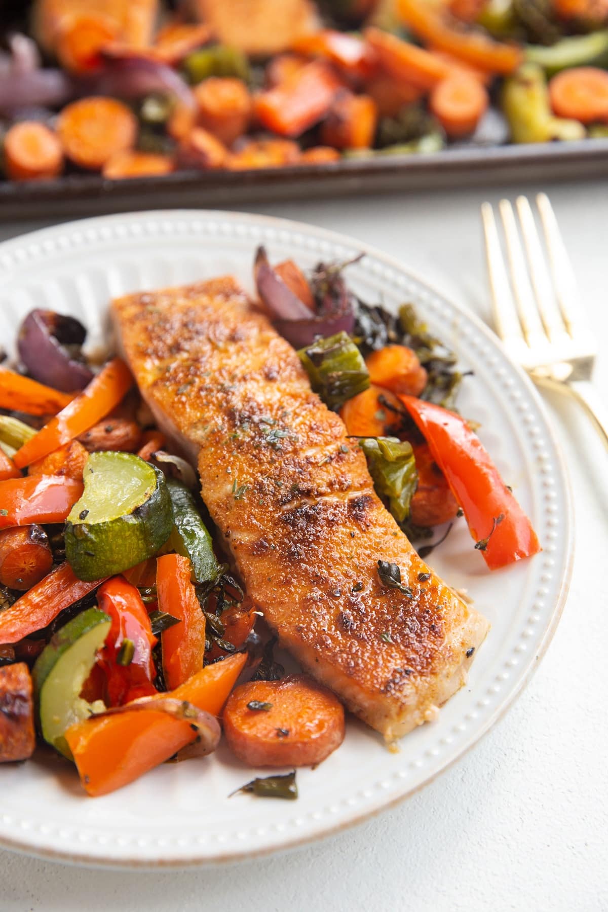 Salmon with Roasted Vegetables