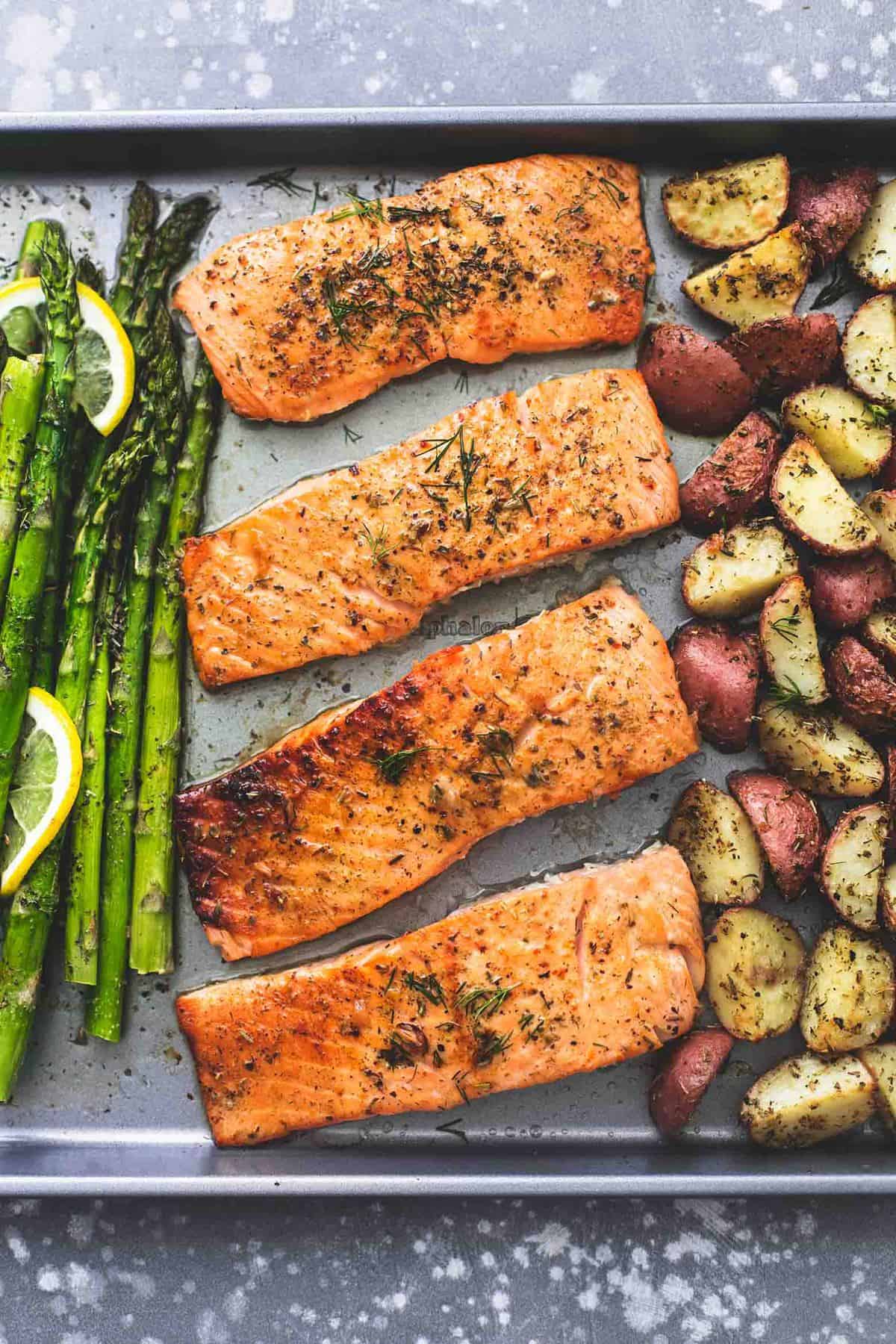 One-Pan Salmon with Asparagus and Potatoes