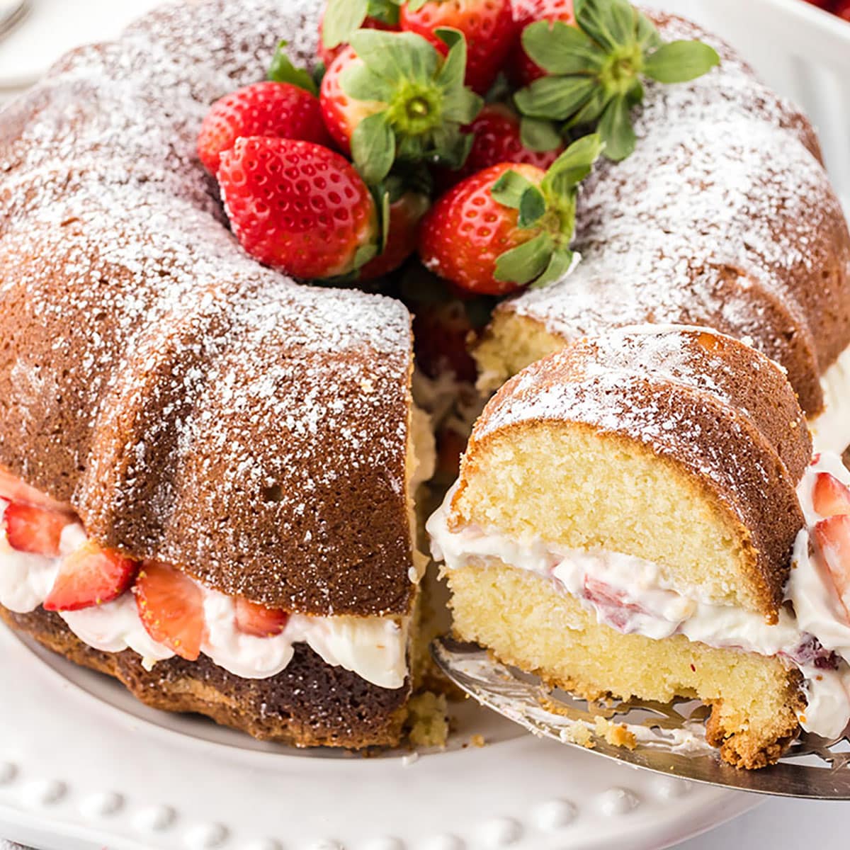 Strawberry Shortcake Cake Mix Bundt Cake
