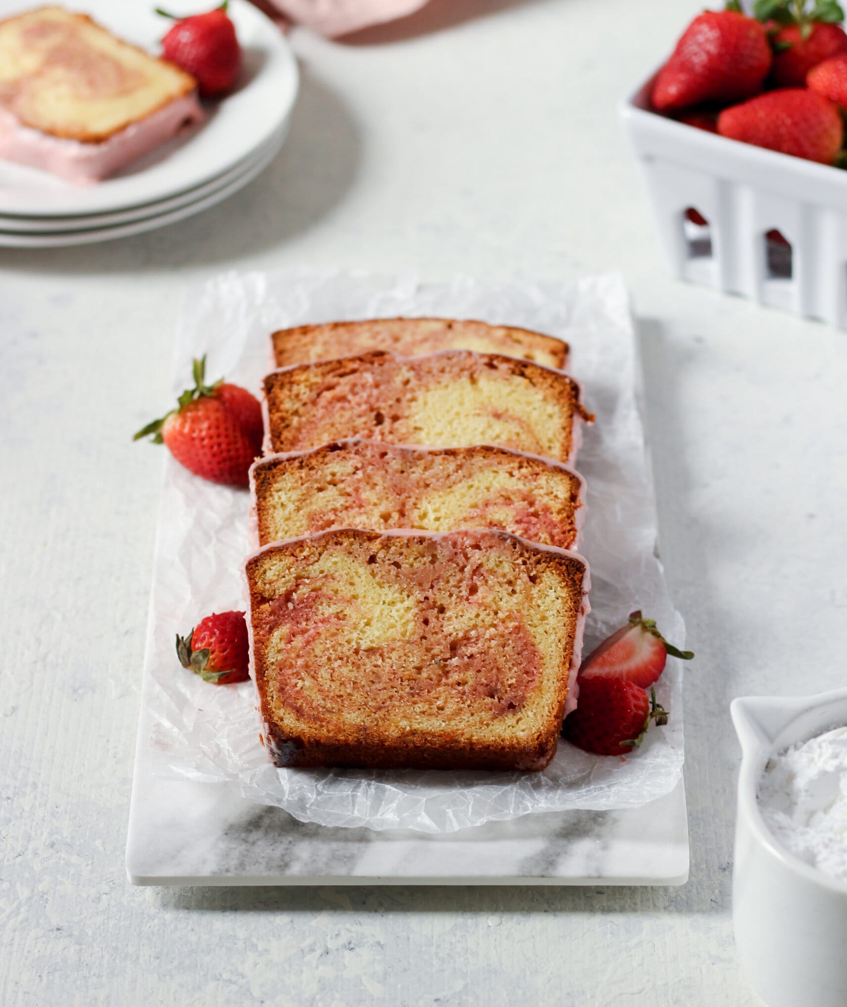 Strawberry Swirl Loaf Cake