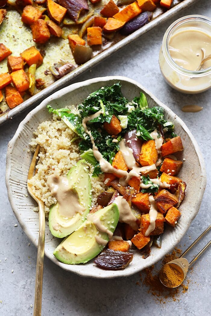 Microwaved Sweet Potato Buddha Bowls
