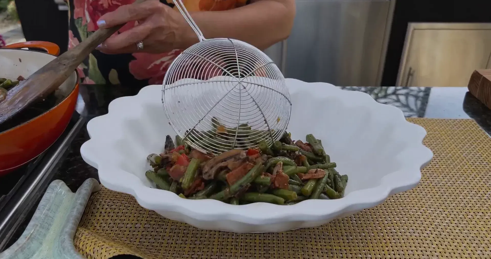 Transferring to a serving dish