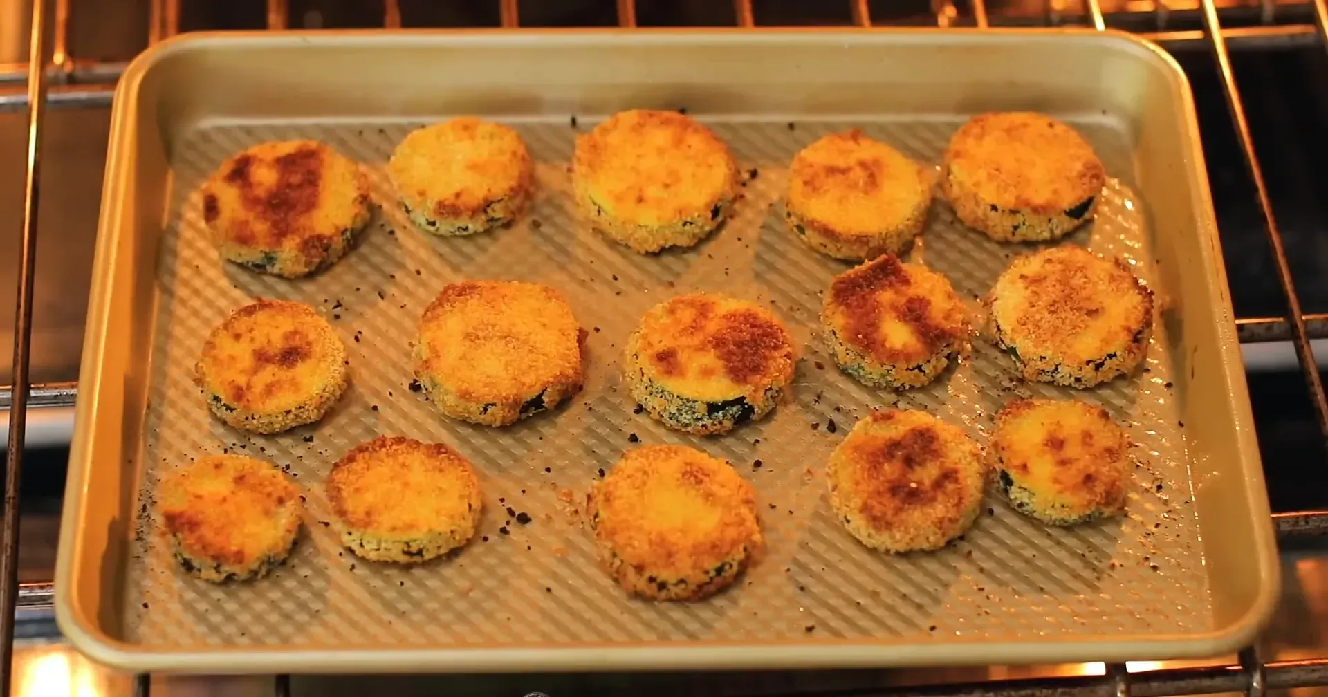 Air frying zucchini chips.