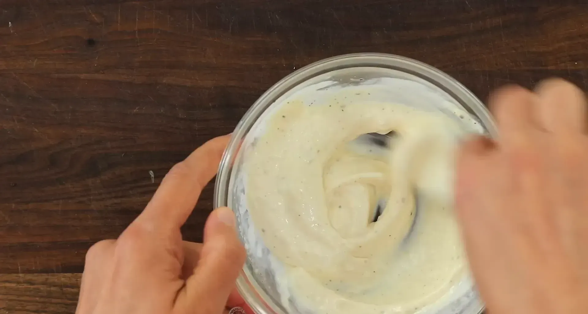 Garlic aioli ready for serving.