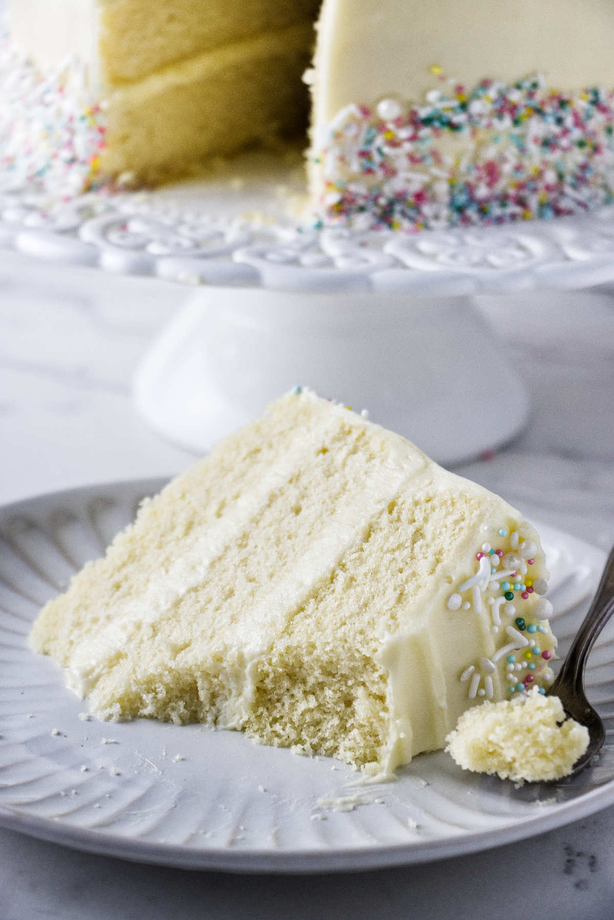 Reverse Cream Cheese Vanilla Cake