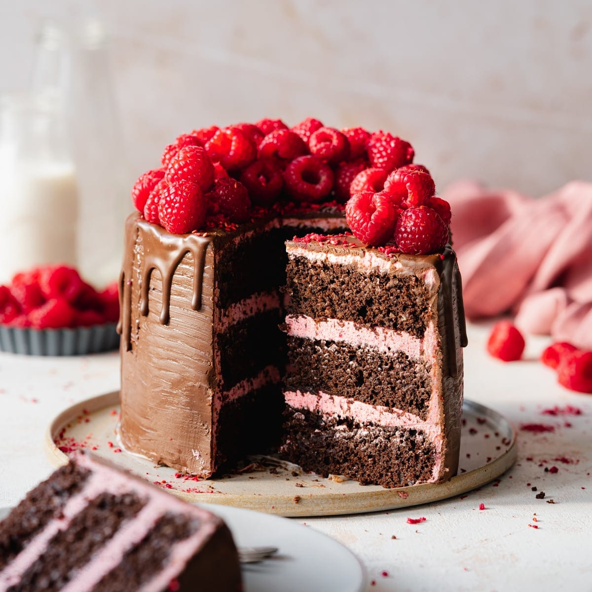 Vegan Chocolate Raspberry Cake
