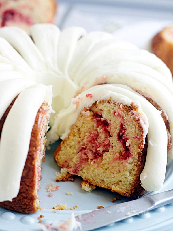 Raspberry White Chocolate Pound Cake