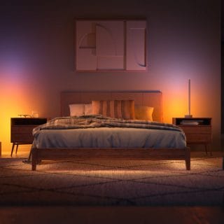 Bedroom lighting with smart bulb system