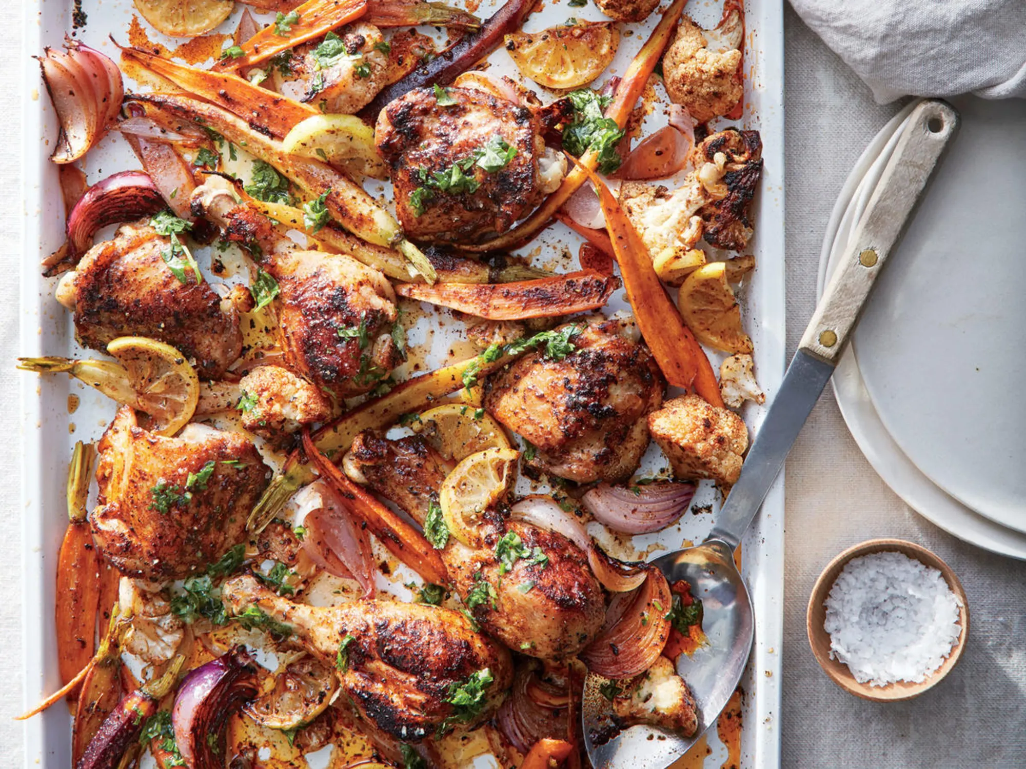 Sheet Pan Sumac-Spiced Chicken with Cauliflower