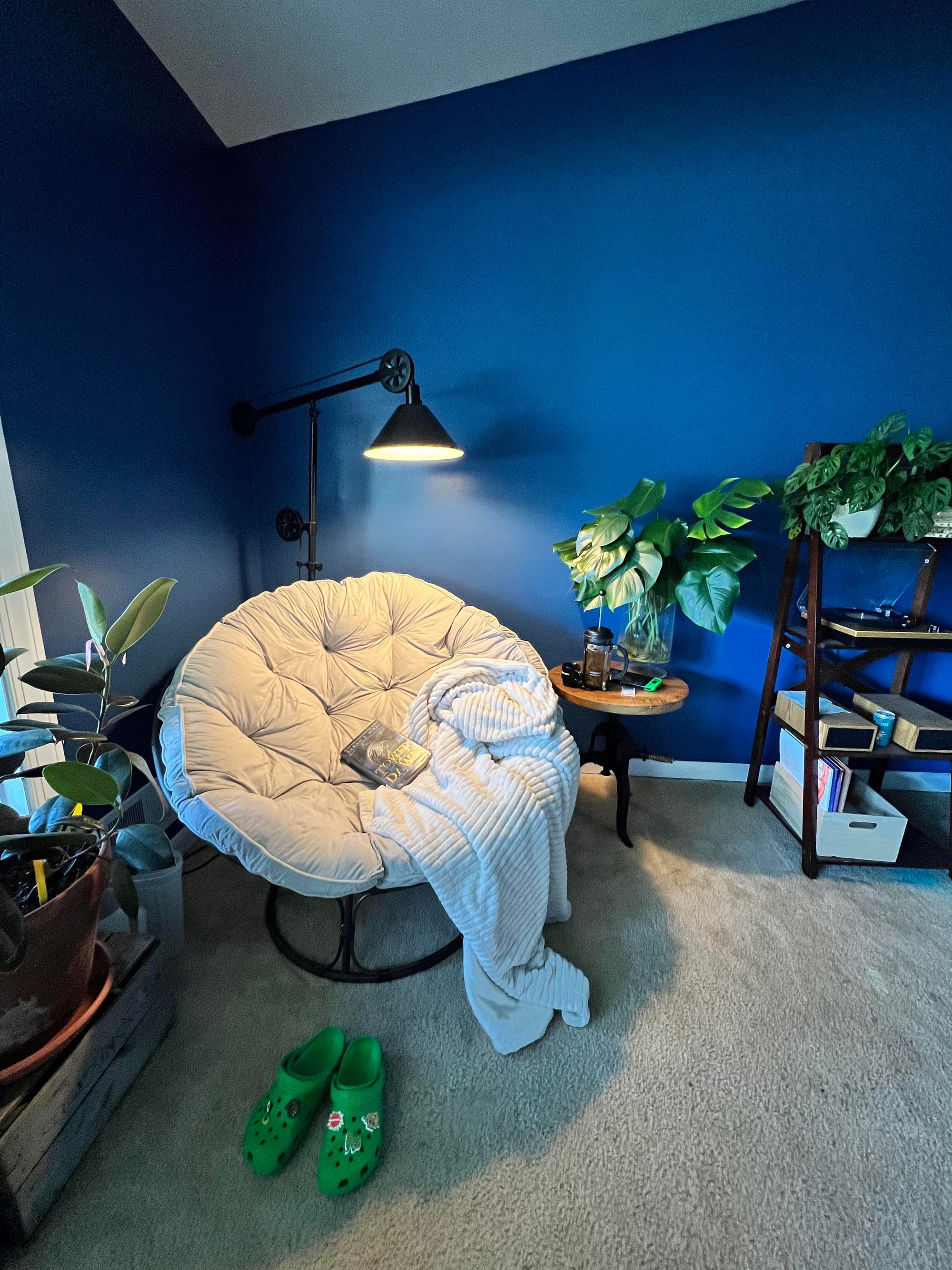 Cozy bedroom with reading armchair