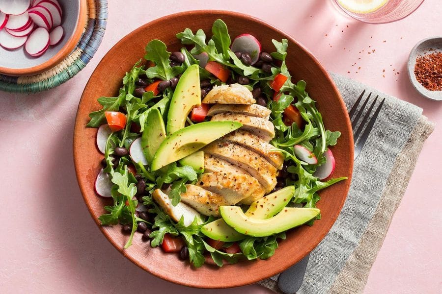 Grilled Chicken with Avocado and Black Bean Salsa