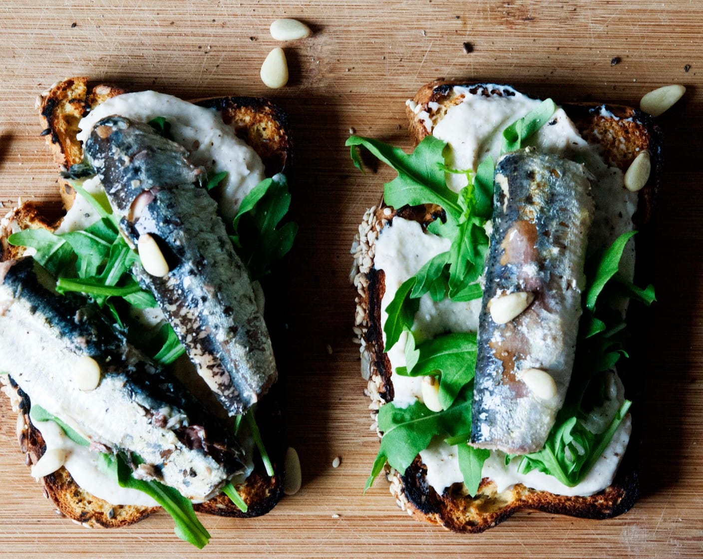 Sardines on Toast with White Beans