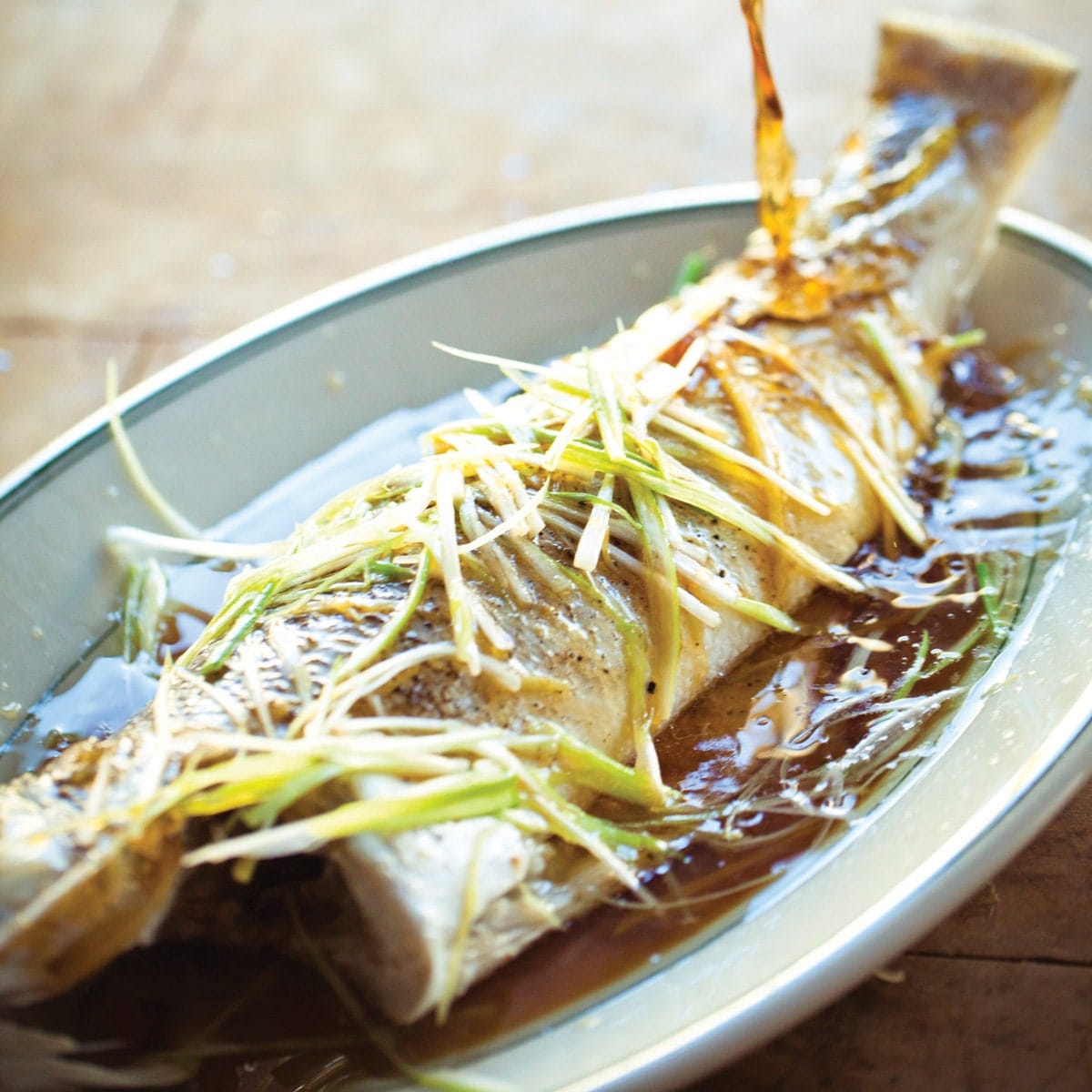 Steamed Whole Fish with Ginger and Scallions Recipe