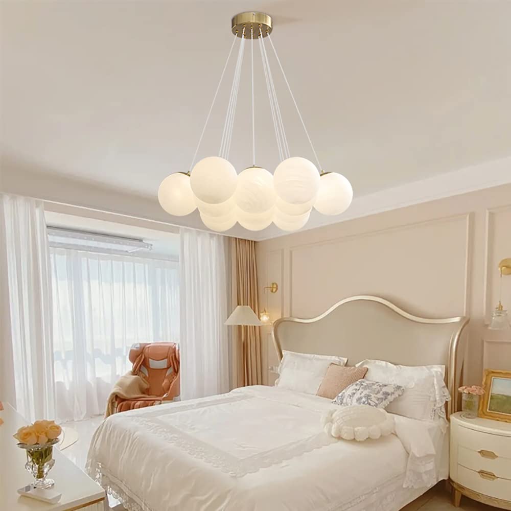 Bedroom lighting with bubble chandelier