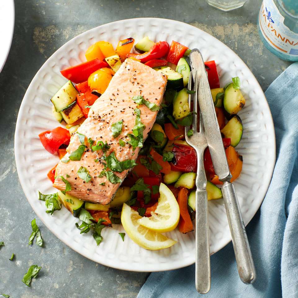 Grilled Salmon with Vegetables Recipe