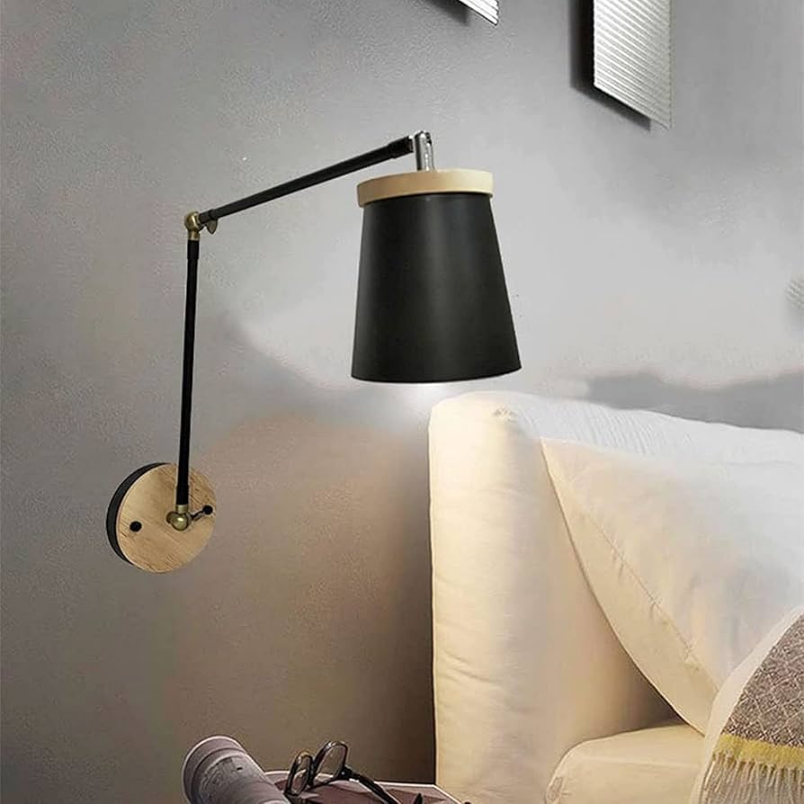 Bedroom lighting with reading arm lamp