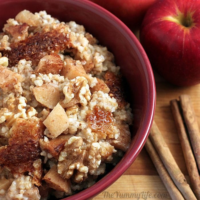 Overnight Steel Cut Oats with Apples