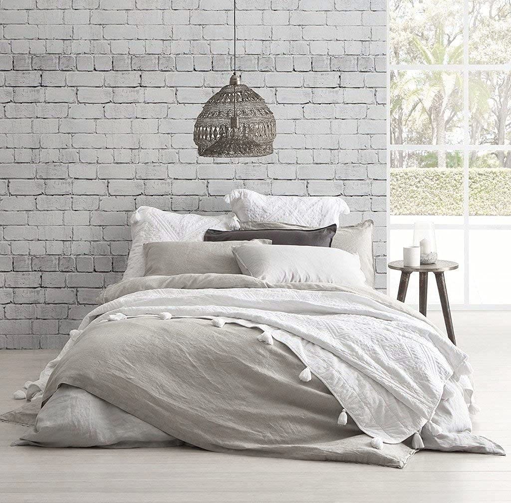 Bedroom bedding with washed cotton