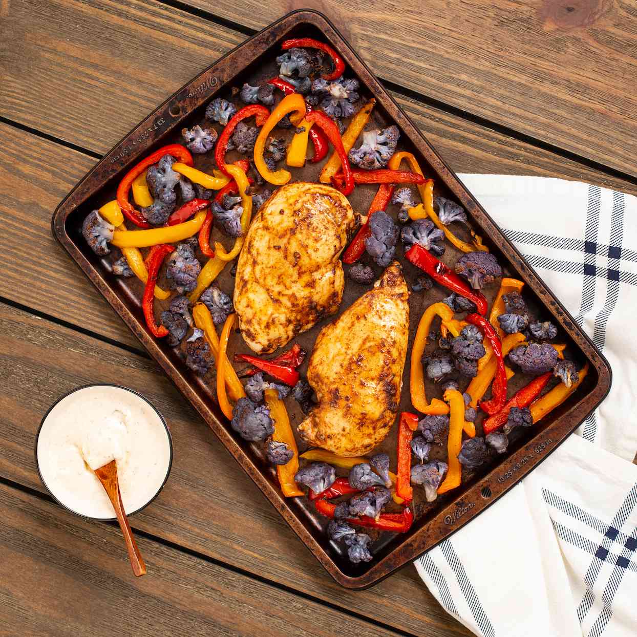 Sheet Pan Harissa Chicken with Mediterranean Vegetables