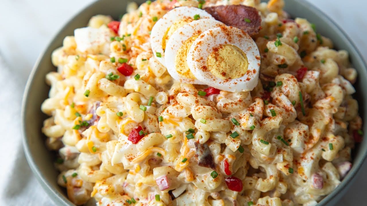Loaded Deviled Egg Pasta Salad Recipe