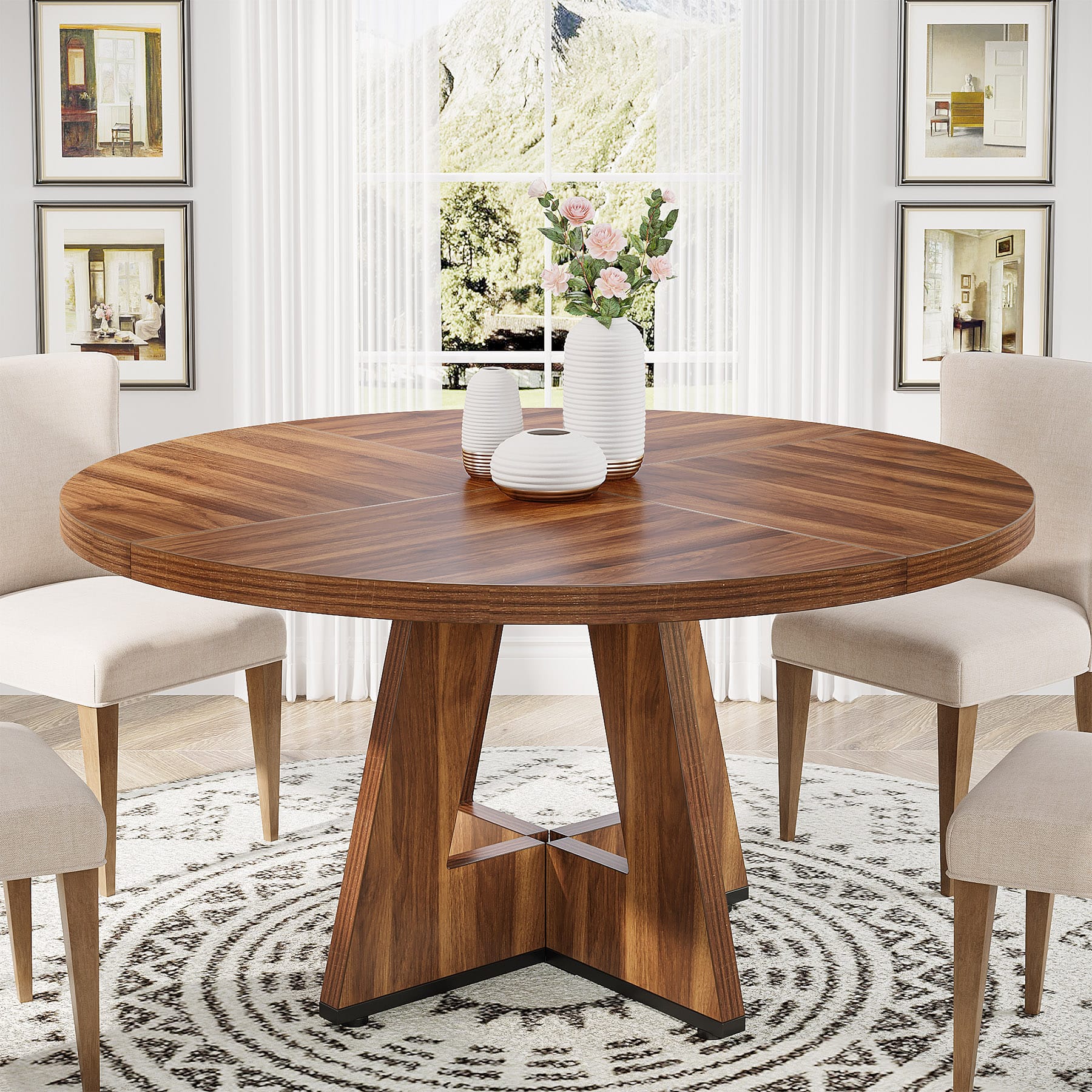 Use a Round Wood Dining Table