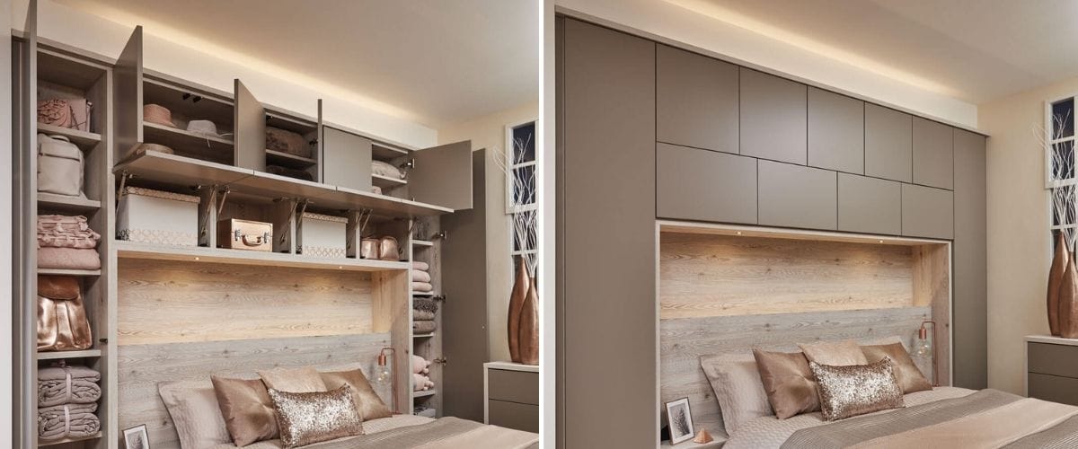 Add recessed alcove shelving in your master bedroom