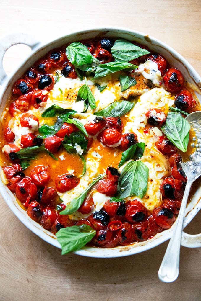 Baked Feta with Cherry Tomatoes and Herbs Recipe
