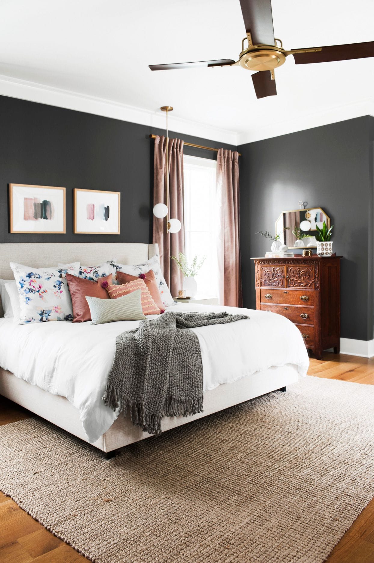 Incorporate soft black in your master bedroom