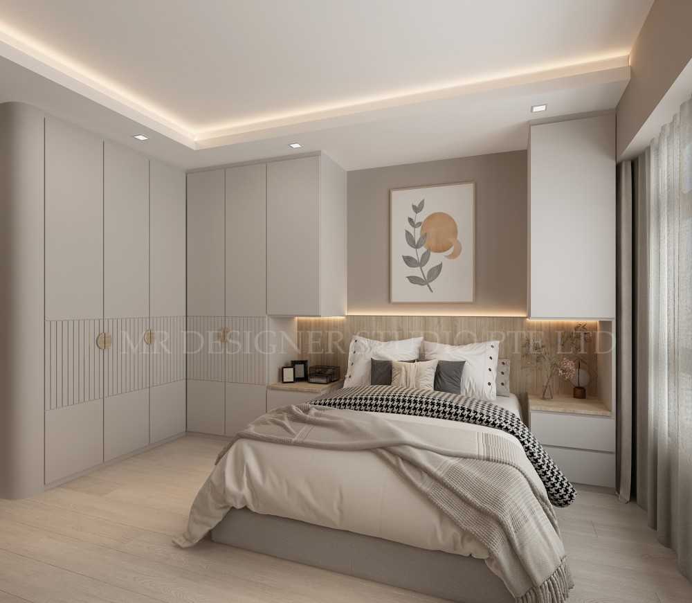 Bedroom lighting with cove ceiling glow