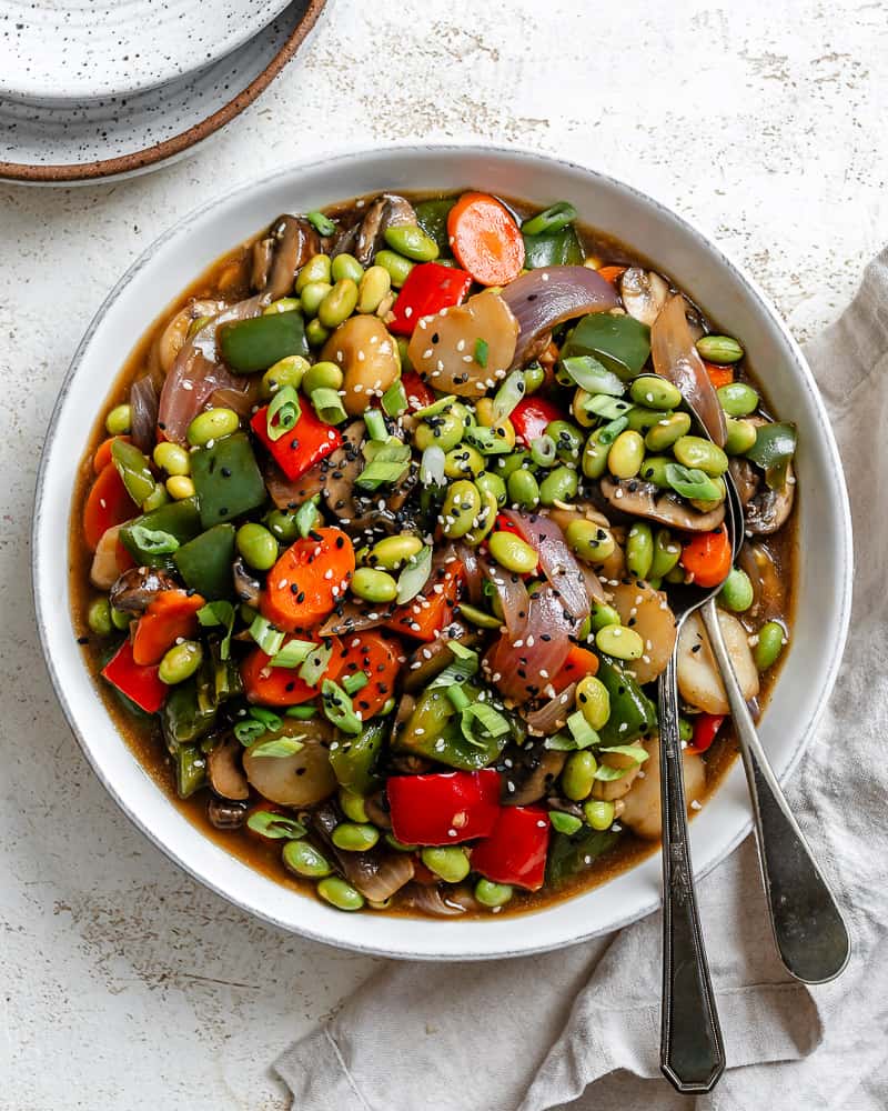 Vegetable and Edamame Stir-Fry