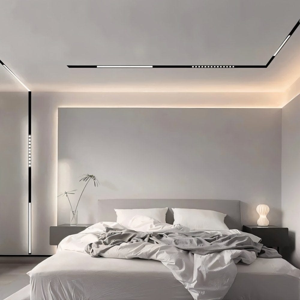 Bedroom lighting with track light system