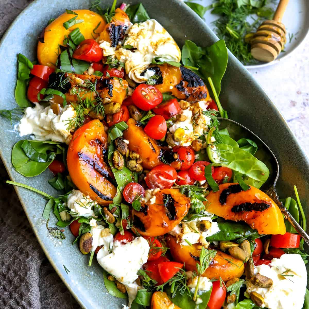Grilled Peach and Burrata Salad Recipe