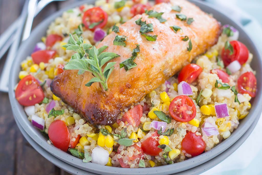 Honey-Glazed Salmon with Quinoa