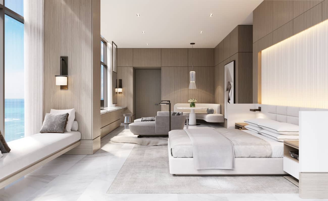 Large bedroom with morning coffee lounge