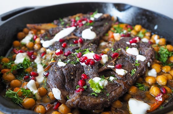 Sheet Pan Za'atar Spiced Lamb Chops with Chickpeas