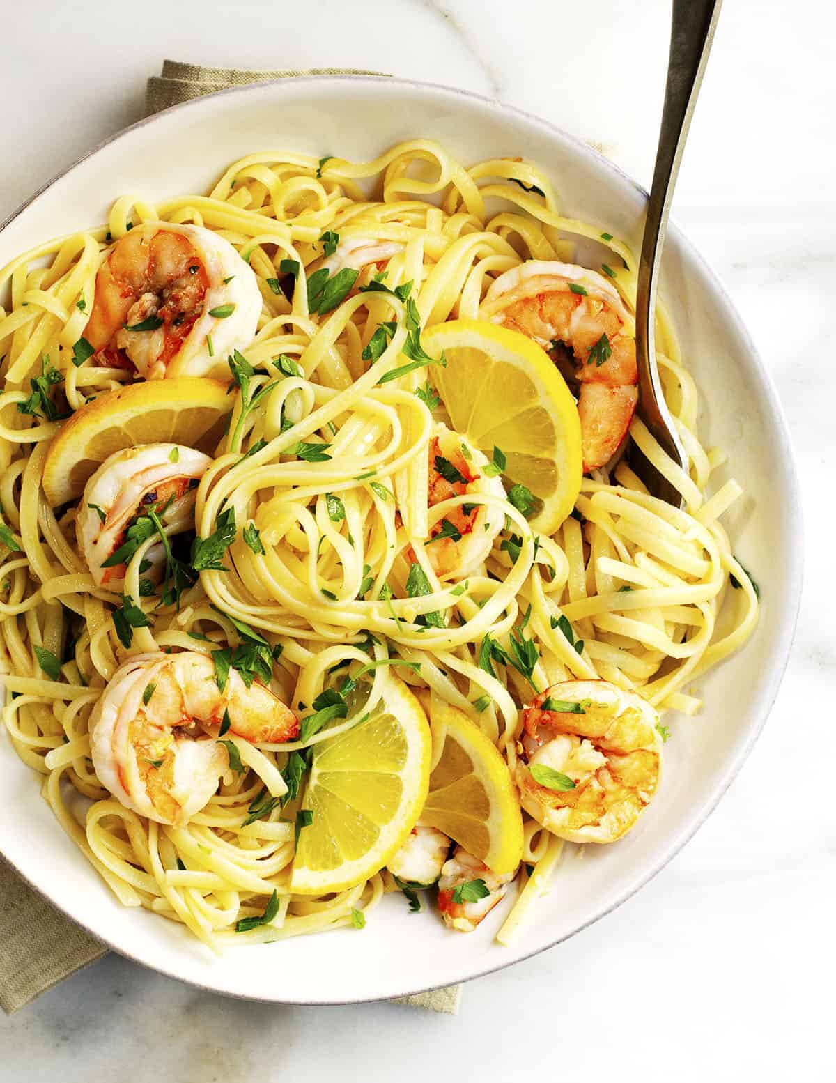 Lemon Garlic Shrimp Linguine Recipe