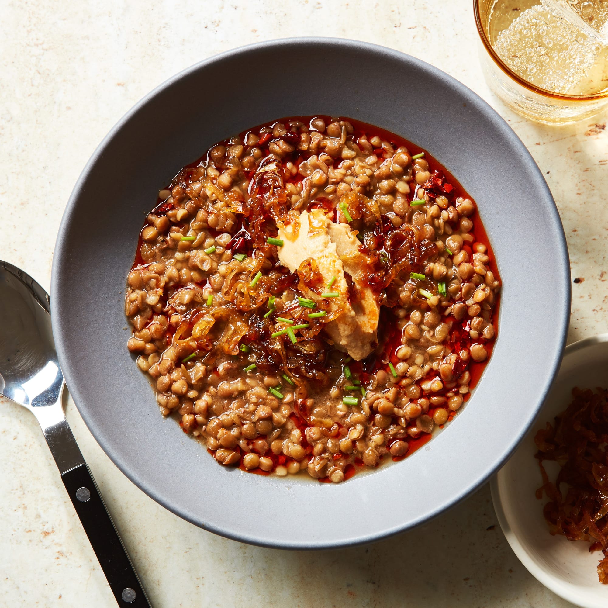 Braised Lentils with Caramelized Onions Recipe