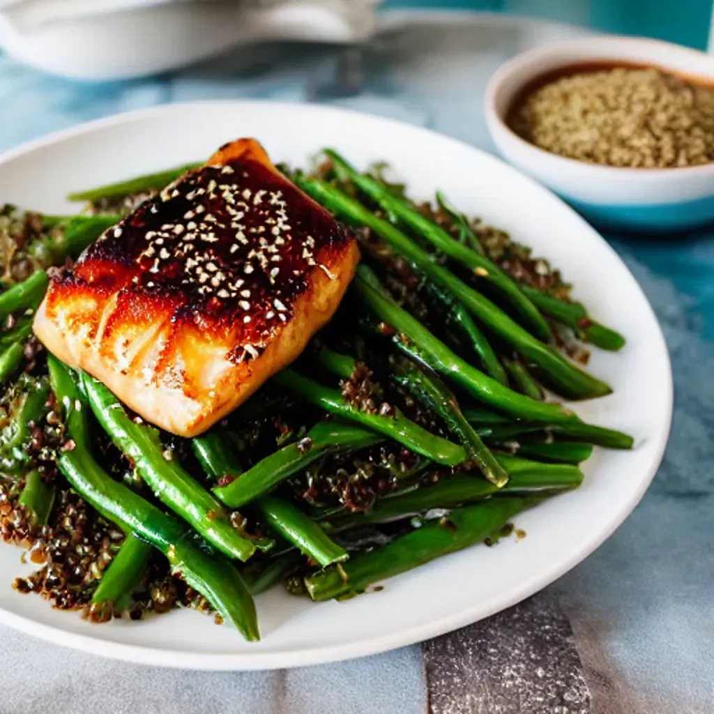 Sheet Pan Miso Glazed Black Cod with Sesame Green Beans