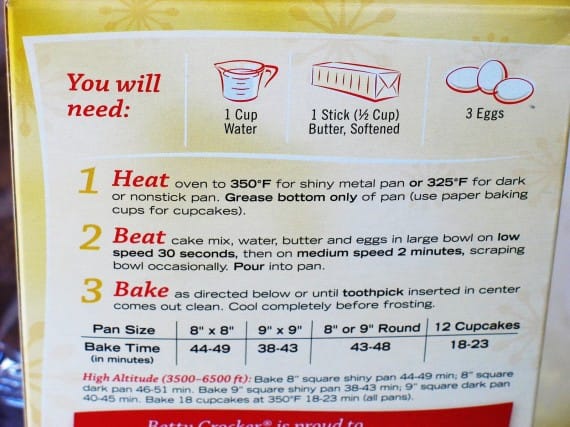 Back of the Box Cake Recipe