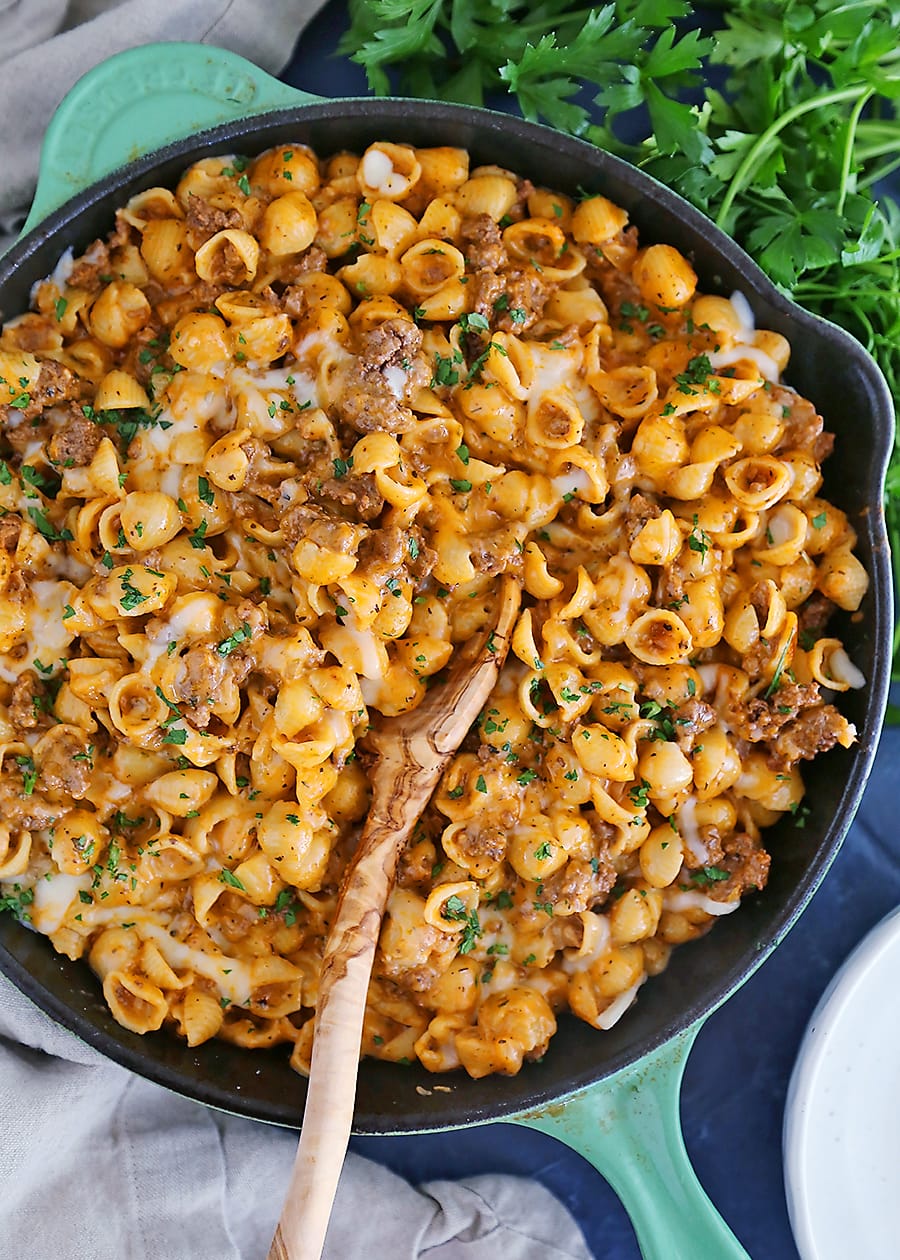 One-Pot Beef and Shell Pasta