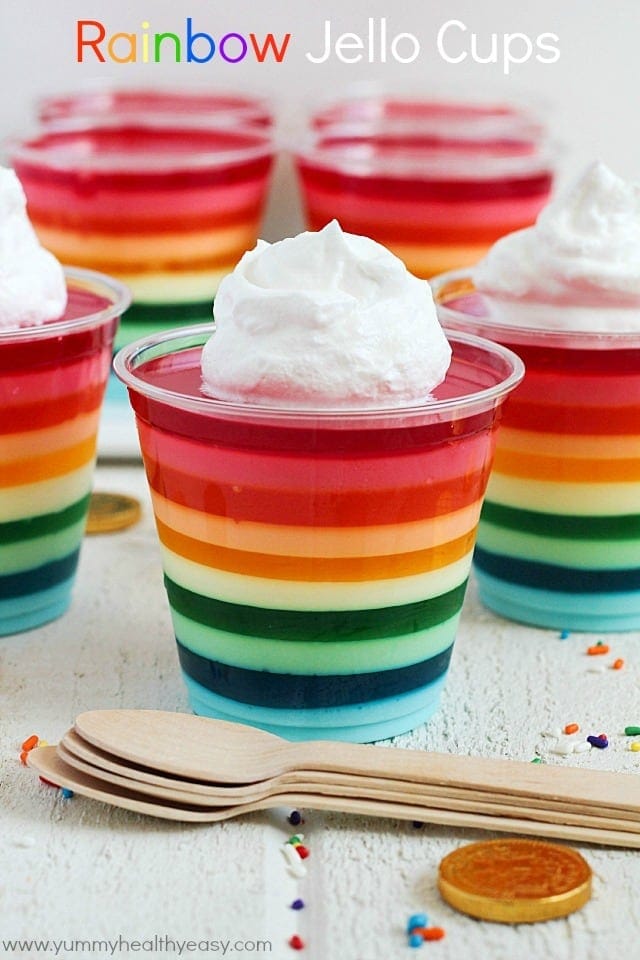 Rainbow Jello Cups Recipe